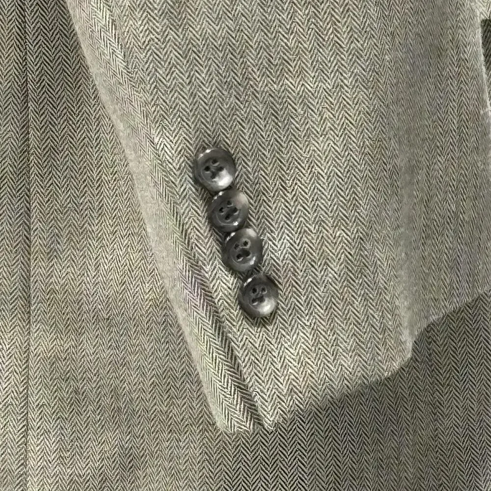 Jos A Bank Signature Blazer Mens 48L Gray Silk Camelhair Herringbone